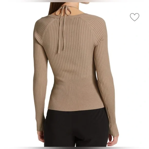 Jonathan Simkhai Jayline Layered Bralette Ribbed Long Sleeve Top Size Large NWT - Picture 3 of 7